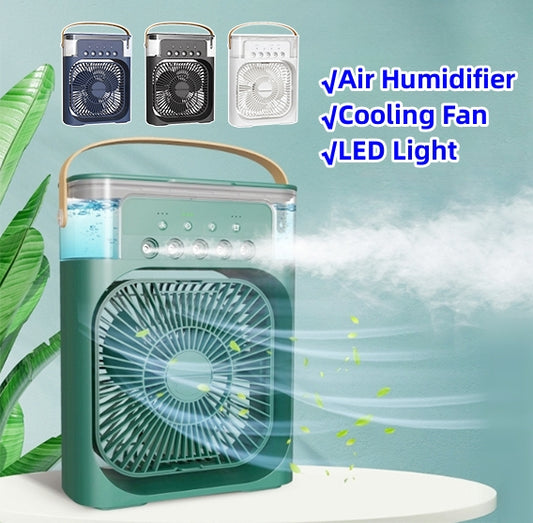 3 In 1 Air Humidifier Cooling USB Fan LED  Water Night Light Mist Humidification Fan Spray Electric Fan